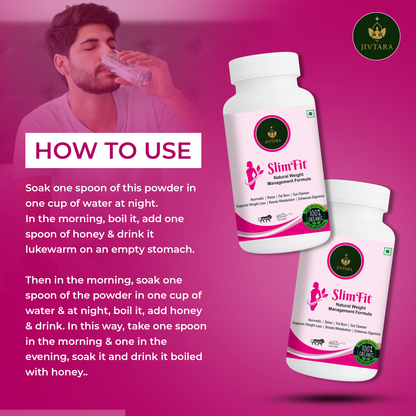 Jivtara Slim Fit – Ayurvedic Slimming Powder for Natural Weight Loss, Fat Burning, Detox & Improved Digestion